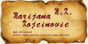 Marijana Kojčinović vizit kartica